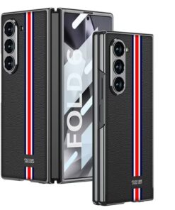Alternative view of Luxury Stripe Leather Slim Case for Samsung Galaxy Z Fold 6 & 7