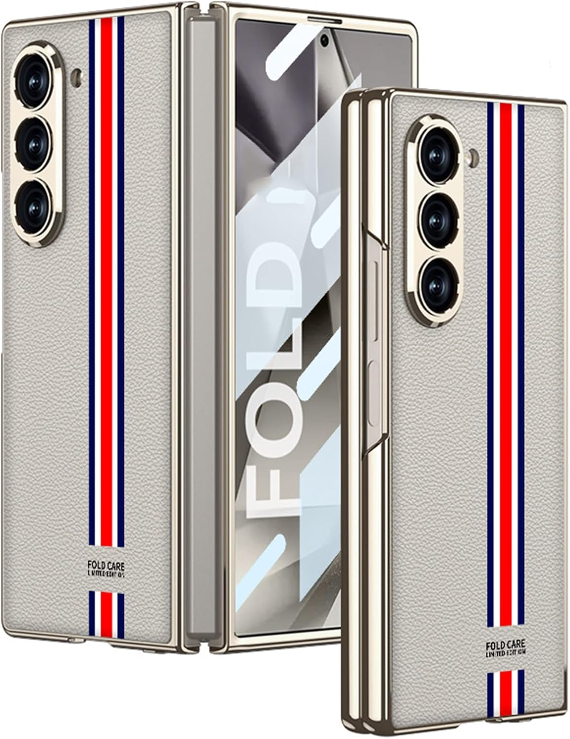Luxury Stripe Leather Slim Case for Samsung Galaxy Z Fold 6 & 7 - Image 4