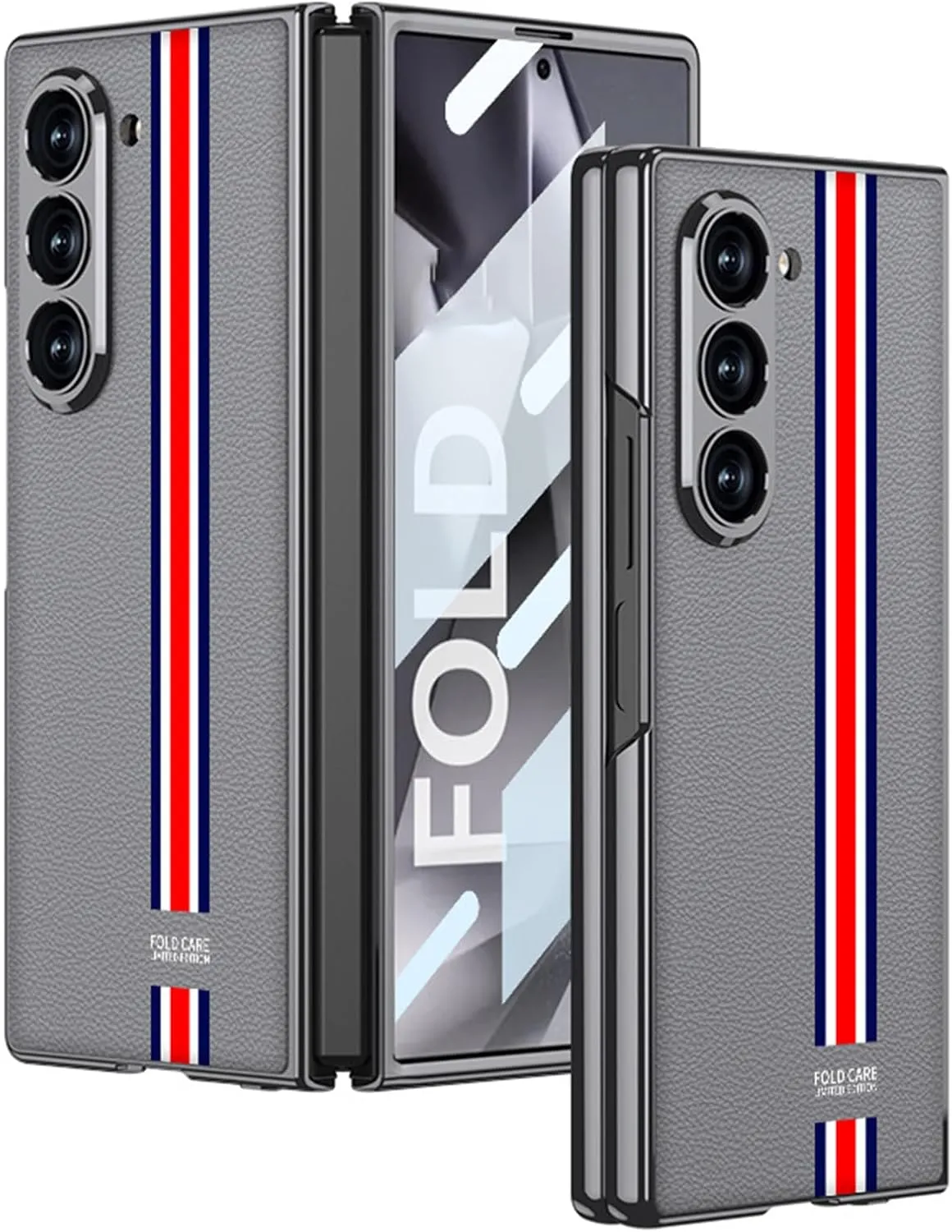 Luxury Stripe Leather Slim Case for Samsung Galaxy Z Fold 6 & 7 - Image 3