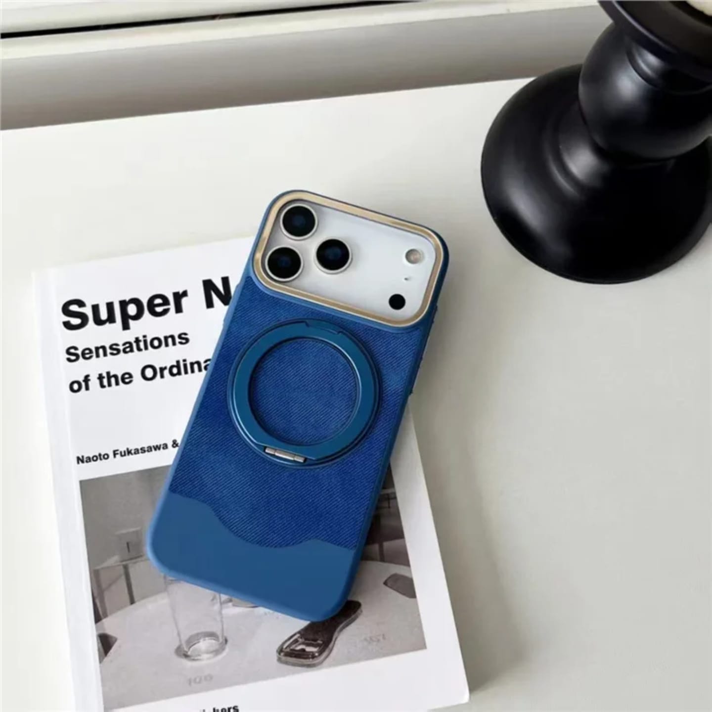 MagRing PU Leather Soft Touch Magnetic Stand Case for iPhone 17 Pro Max
