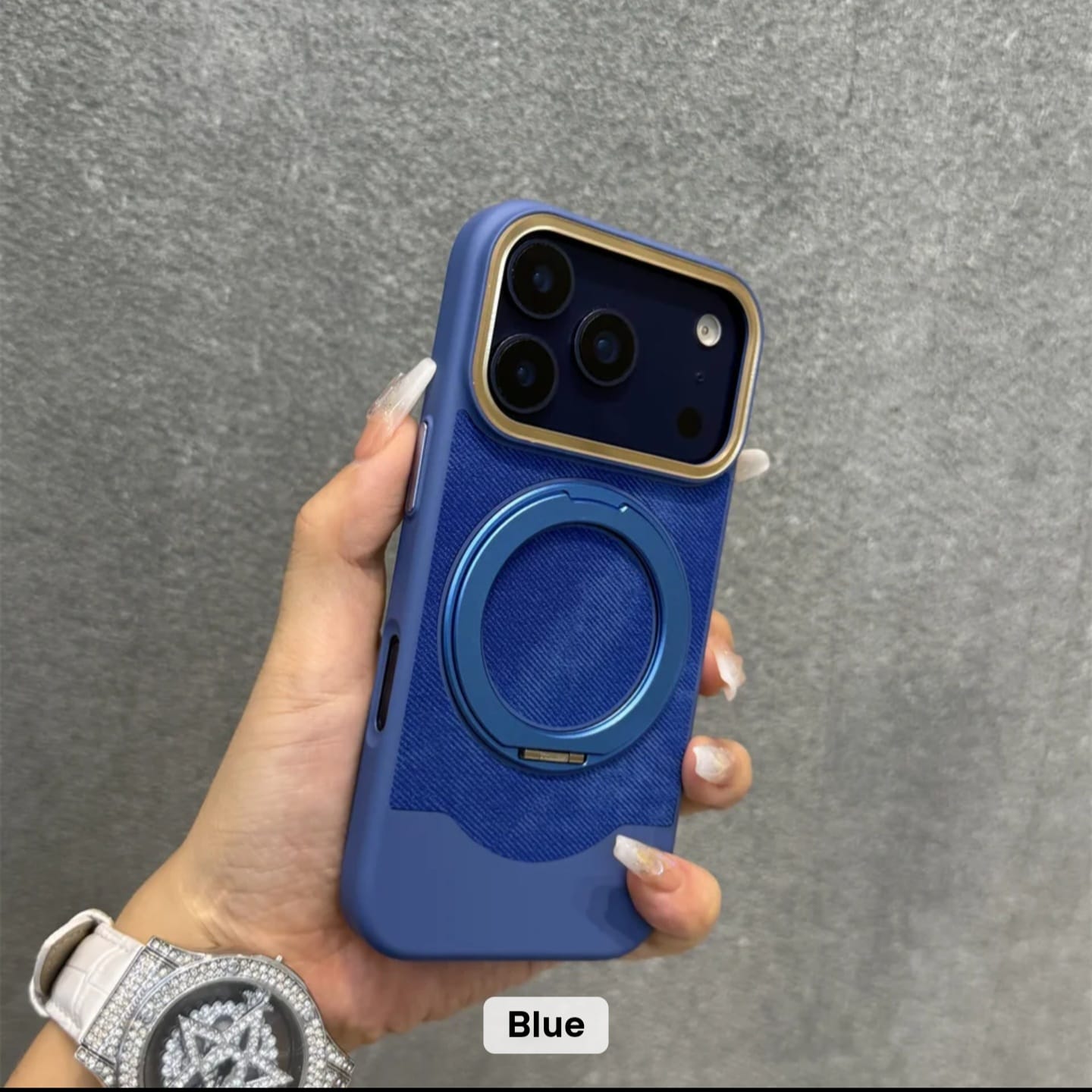 MagRing PU Leather Soft Touch Magnetic Stand Case for iPhone 17 Pro Max - Image 14