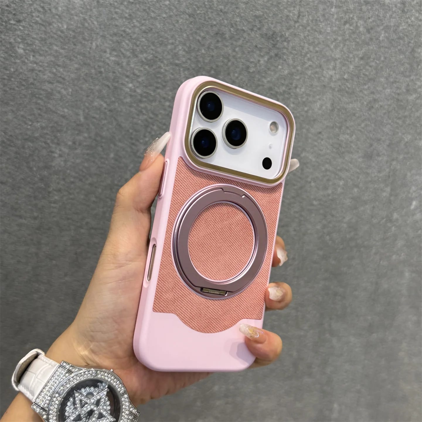 MagRing PU Leather Soft Touch Magnetic Stand Case for iPhone 17 Pro Max - Image 12
