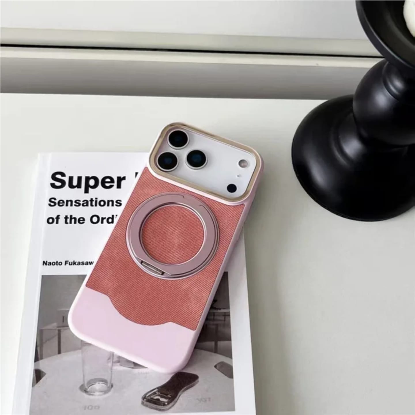MagRing PU Leather Soft Touch Magnetic Stand Case for iPhone 17 Pro Max - Image 11