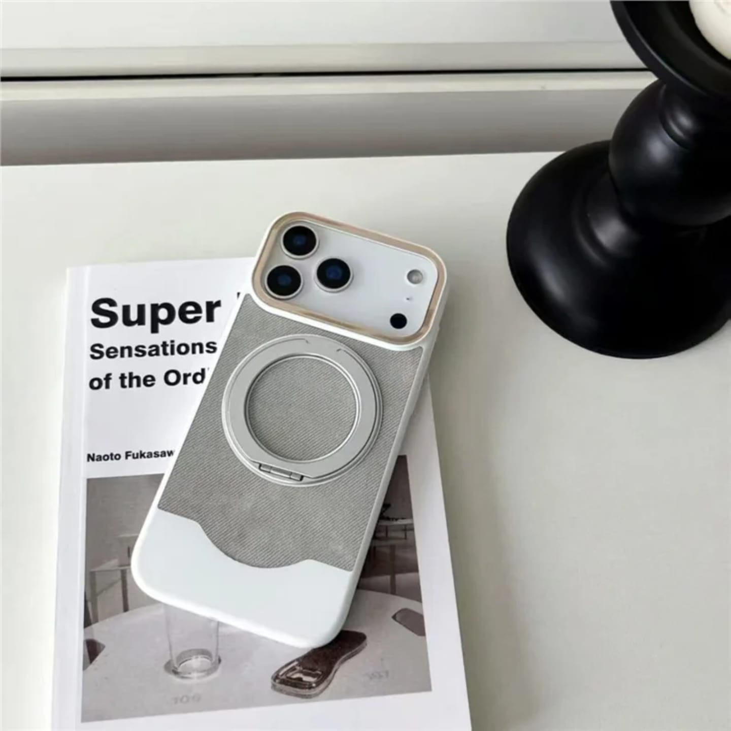 MagRing PU Leather Soft Touch Magnetic Stand Case for iPhone 17 Pro Max - Image 9