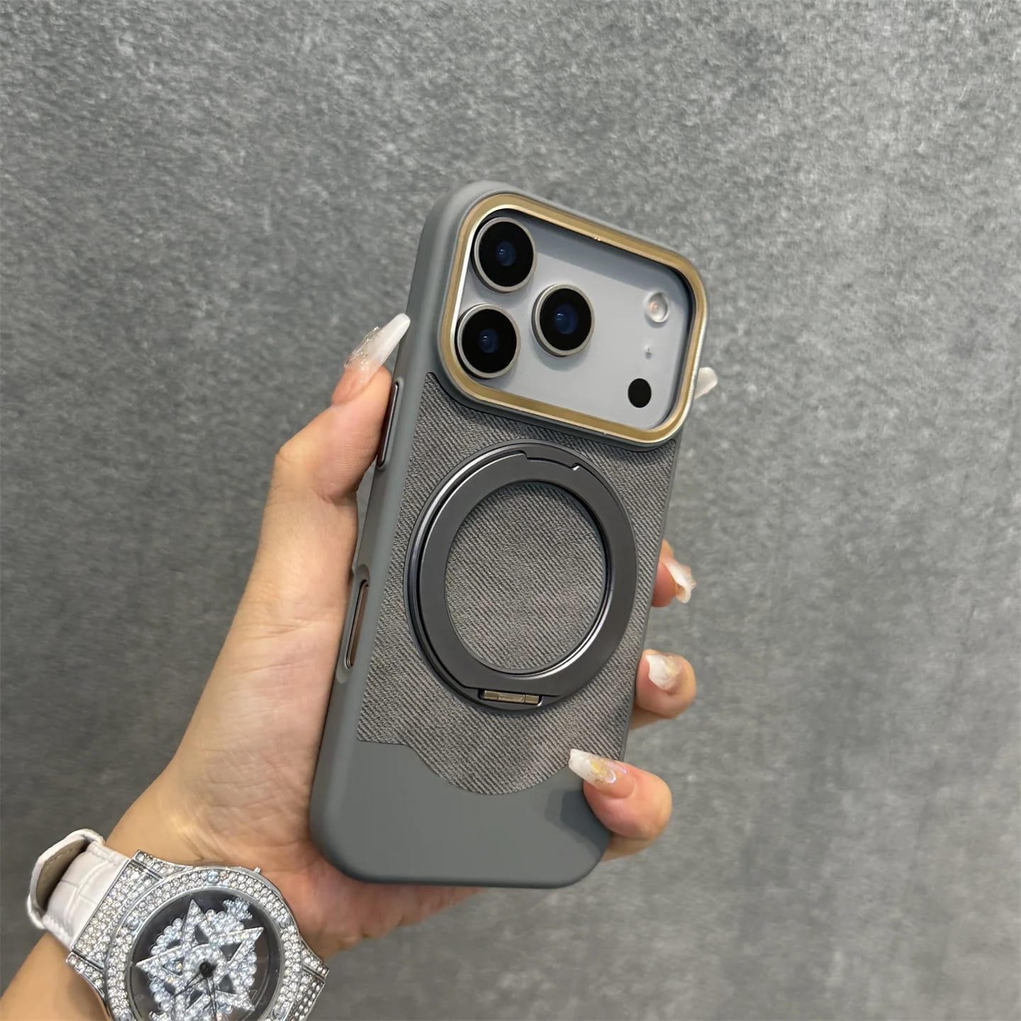MagRing PU Leather Soft Touch Magnetic Stand Case for iPhone 17 Pro Max - Image 8