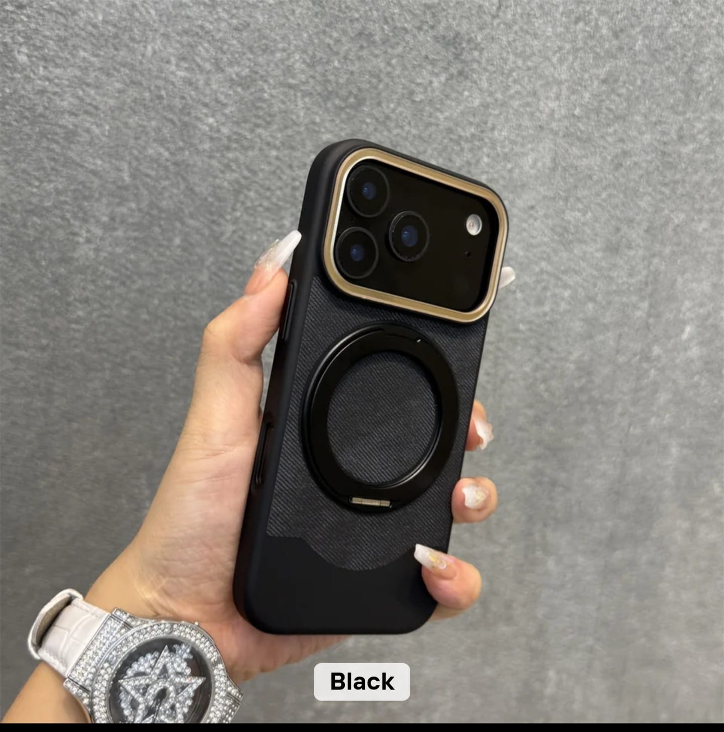 MagRing PU Leather Soft Touch Magnetic Stand Case for iPhone 17 Pro Max - Image 2
