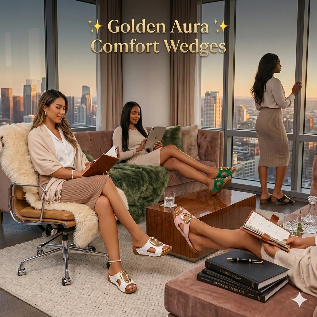 Golden Aura Comfort Wedges - Image 5