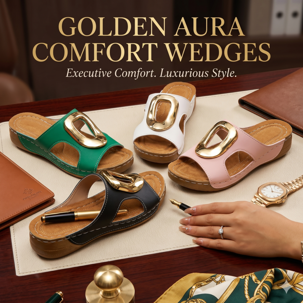 Golden Aura Comfort Wedges - Image 2