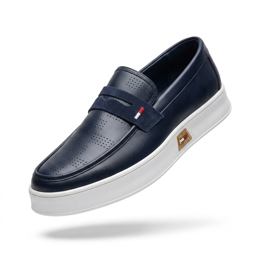 Men's Premium Leather Penny Loafers – Smart Casual Slip-On Platform Shoes - Image 5