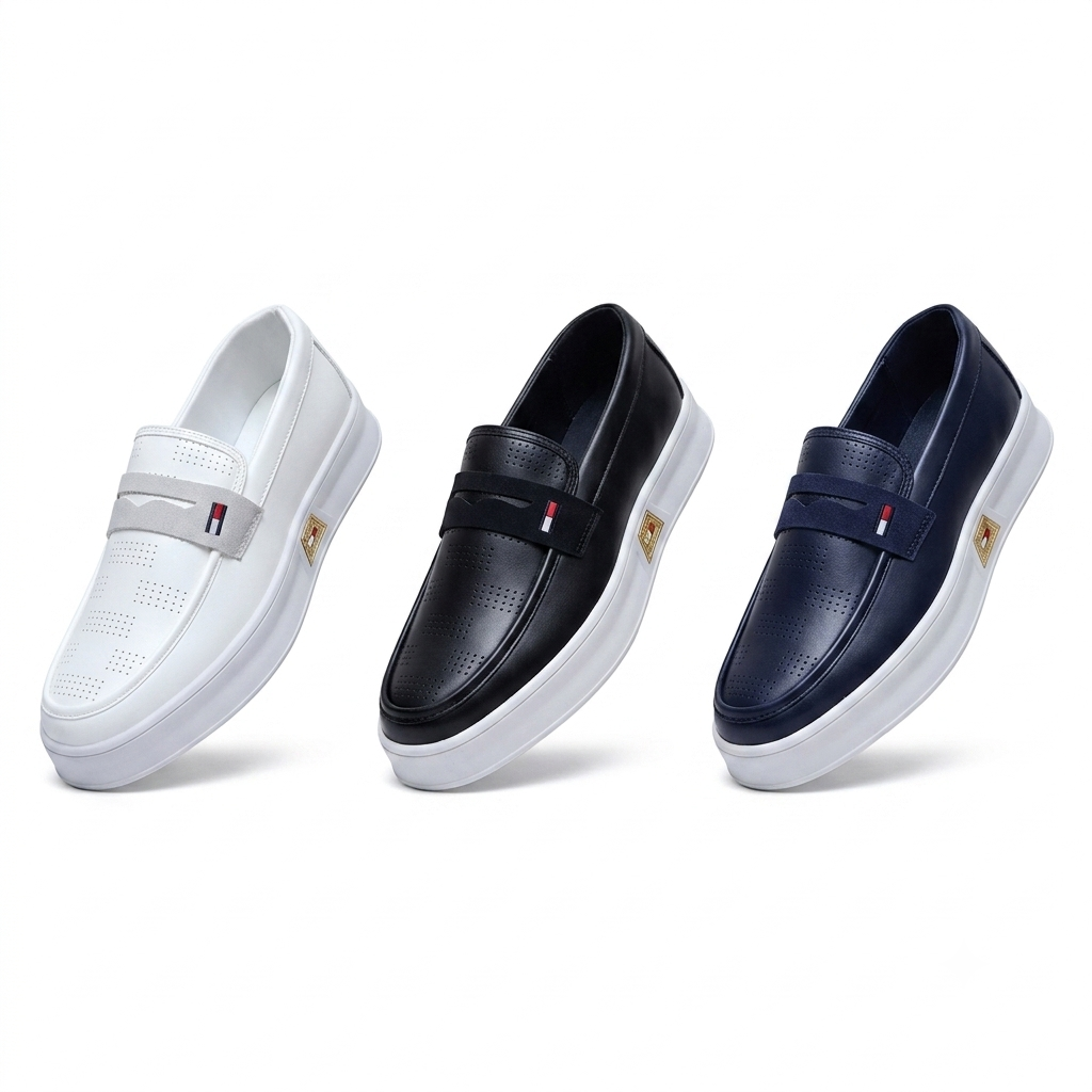 Men's Premium Leather Penny Loafers – Smart Casual Slip-On Platform Shoes - Image 3