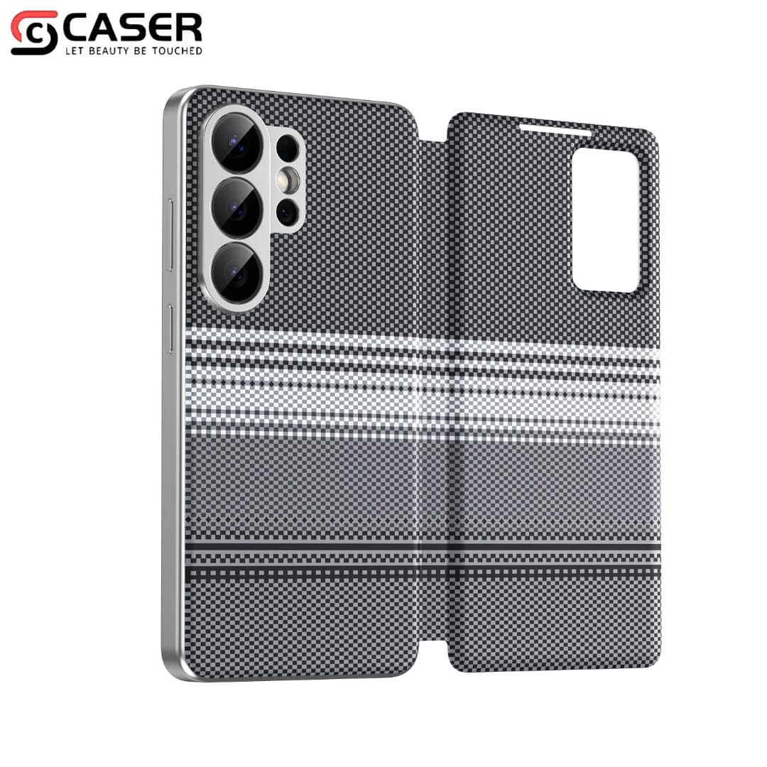 Horizon Series Textured Leather Smart Flip Cover – Built-in Card Wallet & Interactive View Window - Image 17
