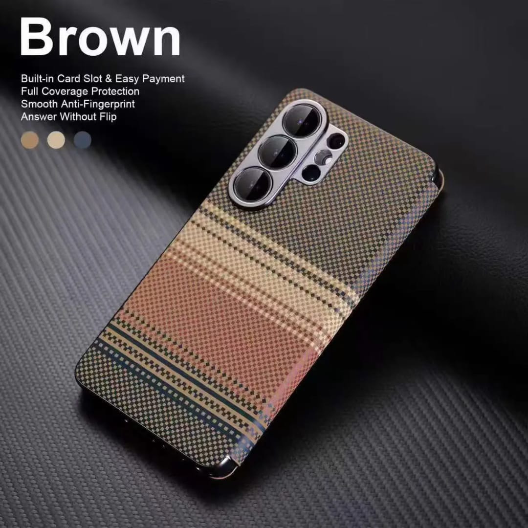 Horizon Series Textured Leather Smart Flip Cover – Built-in Card Wallet & Interactive View Window - Image 16