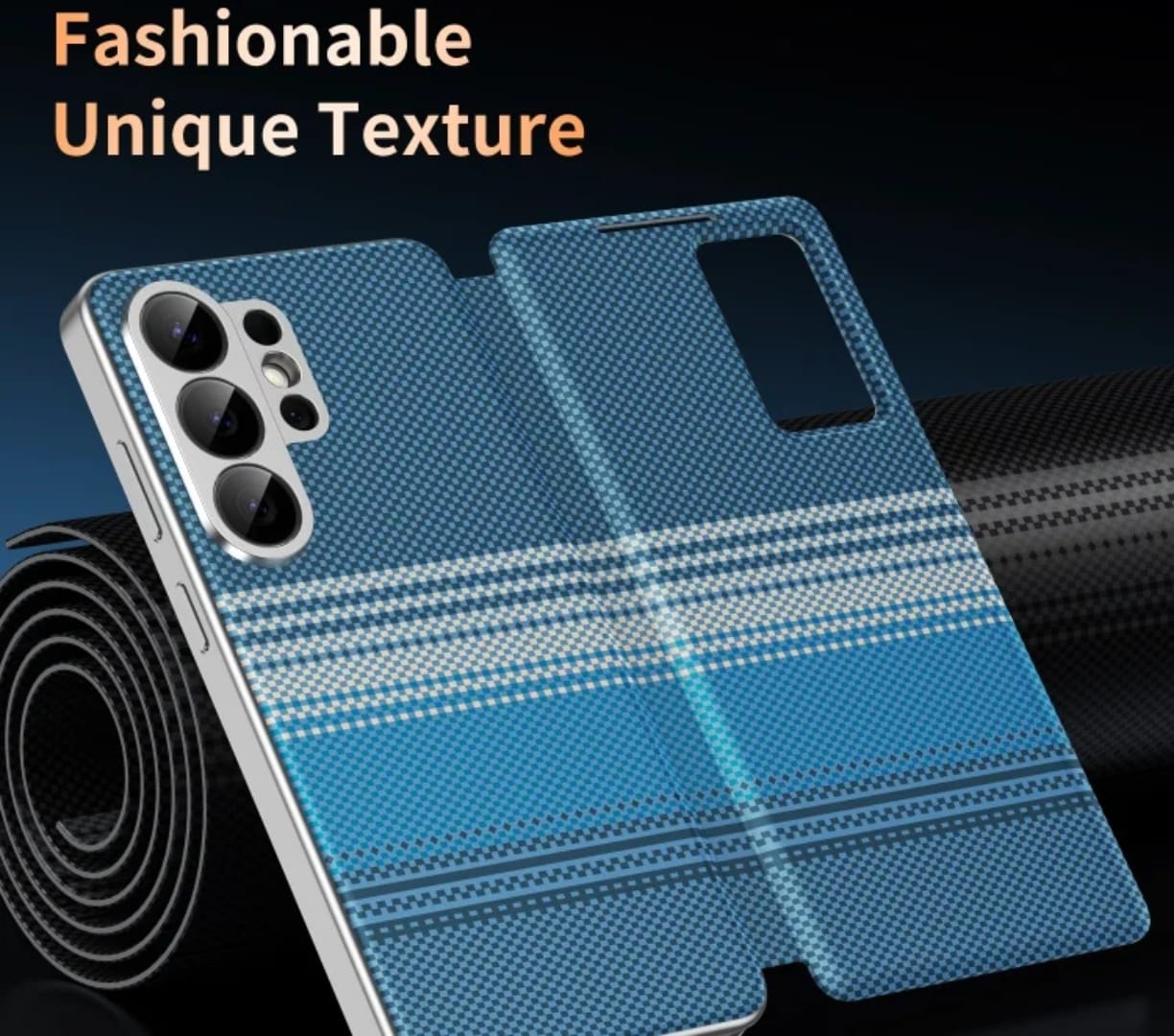 Horizon Series Textured Leather Smart Flip Cover – Built-in Card Wallet & Interactive View Window - Image 6