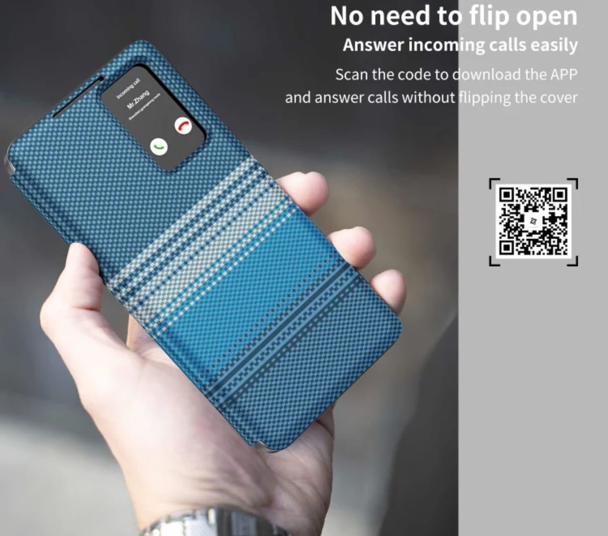 Horizon Series Textured Leather Smart Flip Cover – Built-in Card Wallet & Interactive View Window - Image 8