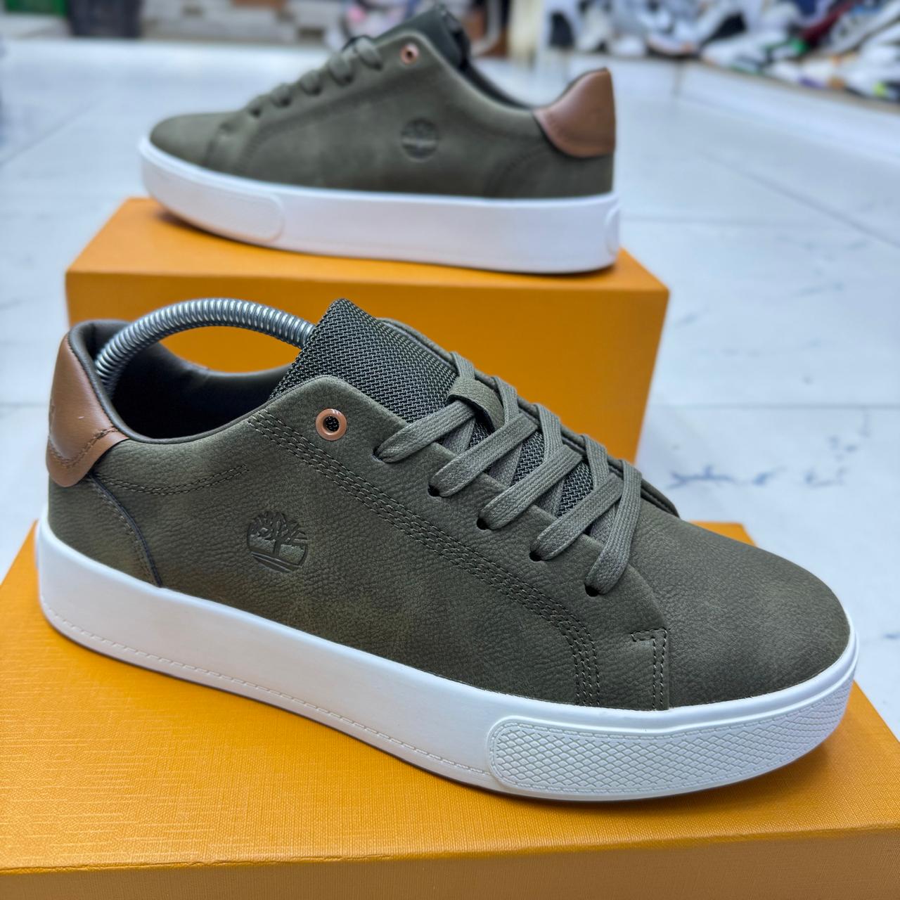 TL Men's Premium Leather Casual Sneakers – Black | Gray | Olive Green - Image 16