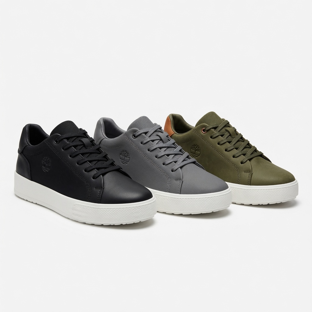 TL Men's Premium Leather Casual Sneakers – Black | Gray | Olive Green - Image 8