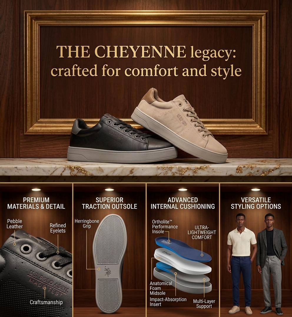 Cheyenne Heritage Collection – Men’s Low-Top Smart Casual Leather Sneakers - Image 3
