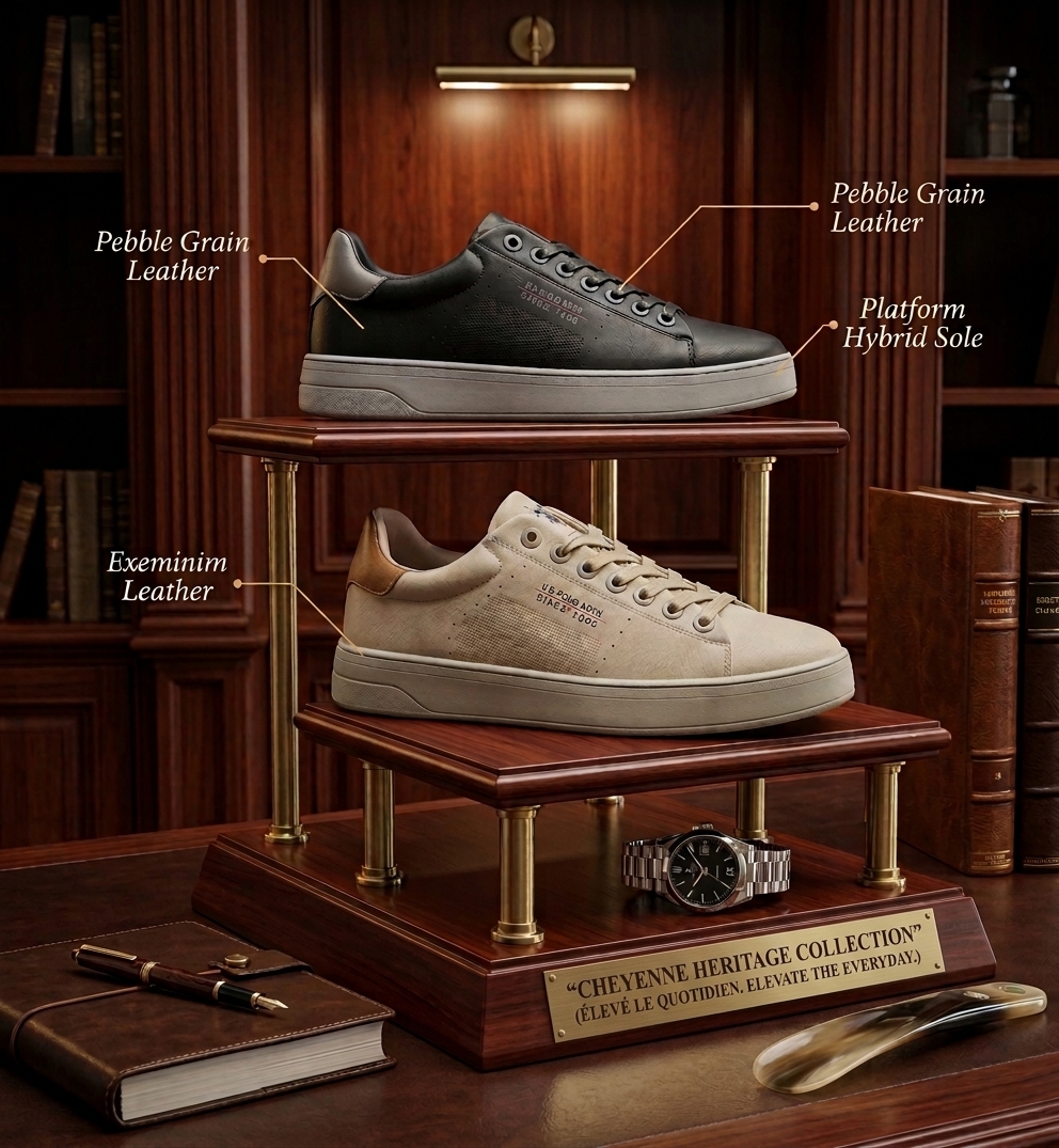 Cheyenne Heritage Collection – Men’s Low-Top Smart Casual Leather Sneakers - Image 12