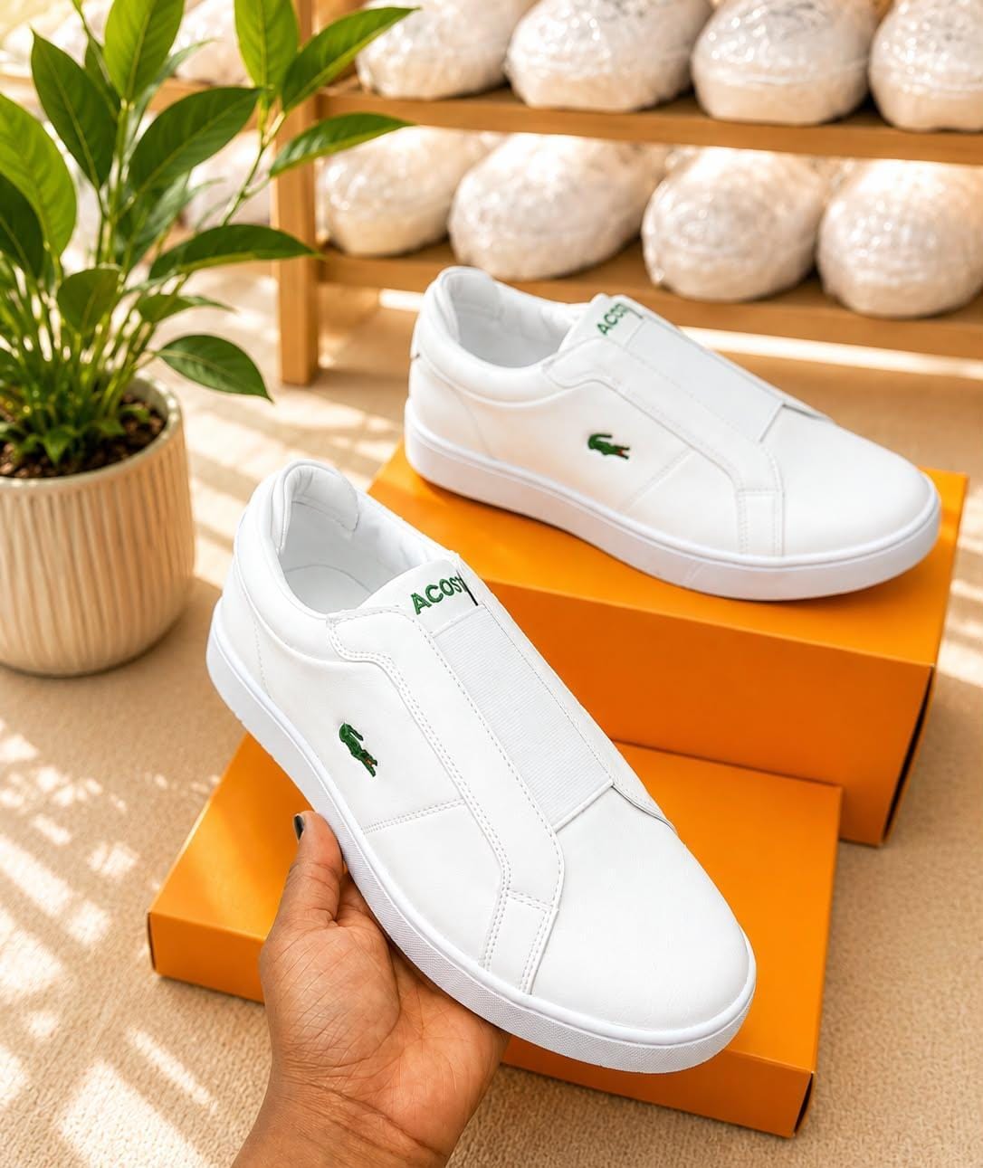 Men's Minimalist Leather Slip-On Walking Sneakers - Image 2