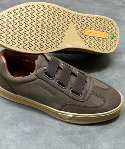 Monarch Leather & Suede Low-Top Buckle Sneaker